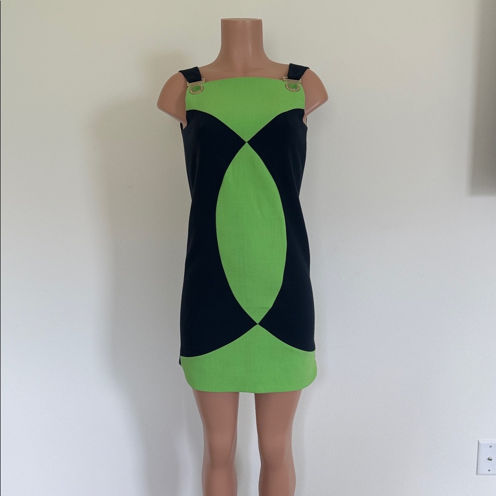 Versace Collection Green and Black Mini Dress